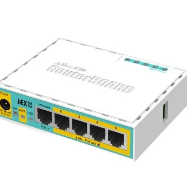 Mikrotik hEX PoE lite Routeur connecté Fast Ethernet Blanc
