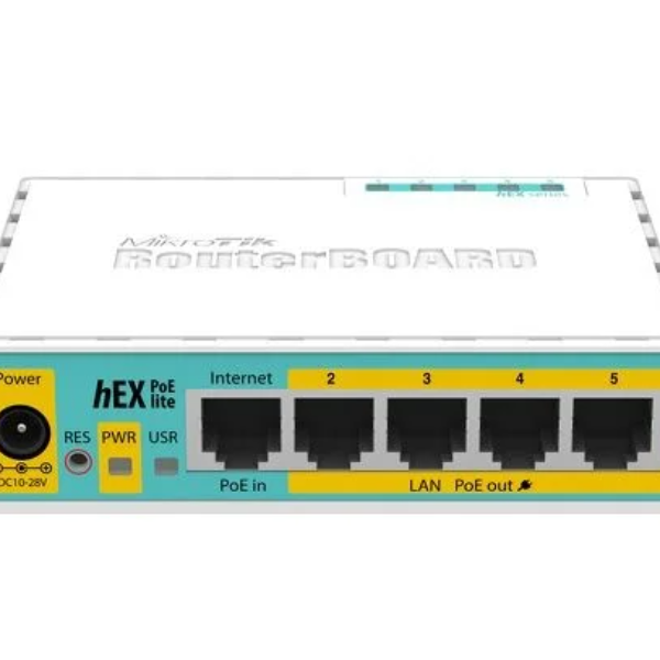 Mikrotik hEX PoE lite Routeur connecté Fast Ethernet Blanc