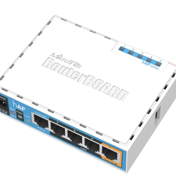 Mikrotik hAP Blanc Connexion Ethernet, supportant l'alimentation via ce port (PoE)
