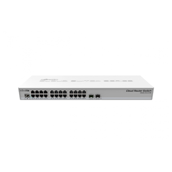 Mikrotik CRS326-24G-2S+RM commutateur réseau L2 Gigabit Ethernet (10/100/1000) Connexion Ethernet, supportant l'alimentation via ce port (PoE) Gris
