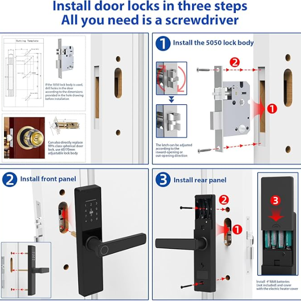 Serrure de porte intelligente 5 en 1